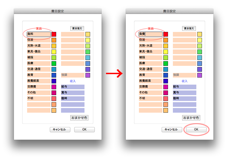 費目設定