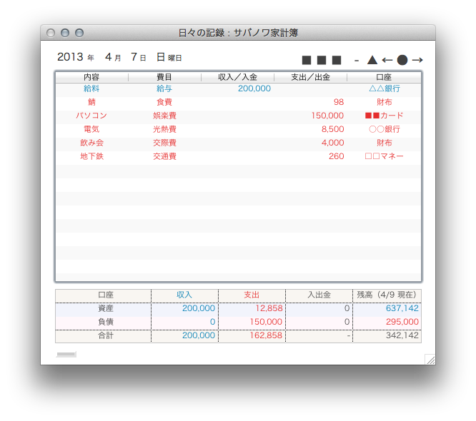 日計残高通常