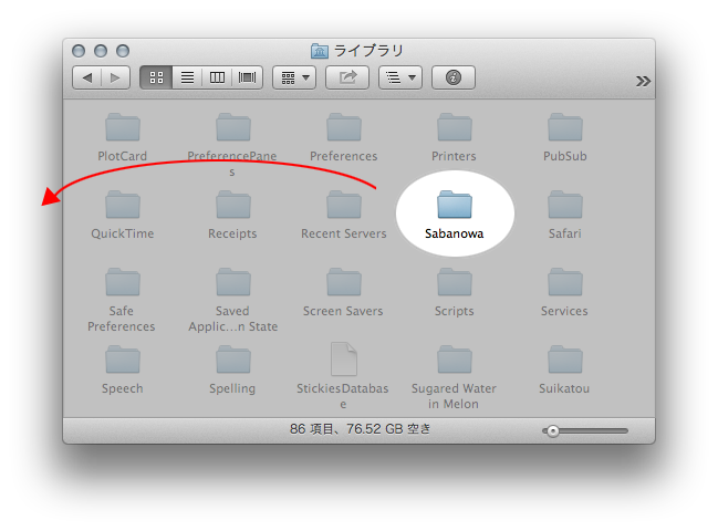 Sabanowaフォルダを外に出す